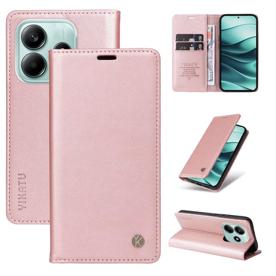 

Магнитный кожаный чехол-кошелек с откидной картой для Xiaomi Redmi Note 14 14R 5G 13R 13 Pro Plus 4G 12T 12S 12R 12 Turbo Speed 11 11T 11S Note 11 Pro 4G(5G) розового золота