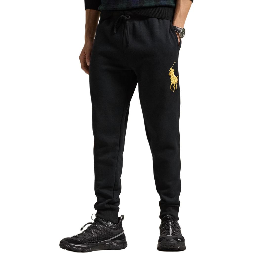 Polo Ralph Lauren Big Pony Embroidered Cotton Polyester Blend Fleece Drawstring Waist Pocket Long Ribbed Hem Knitted Sweatpants 710952242-001
