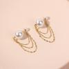 Ins Style Simple Long Pearl Earrings, European and American Retro Hong Kong Style Temperament Tassel Earrings