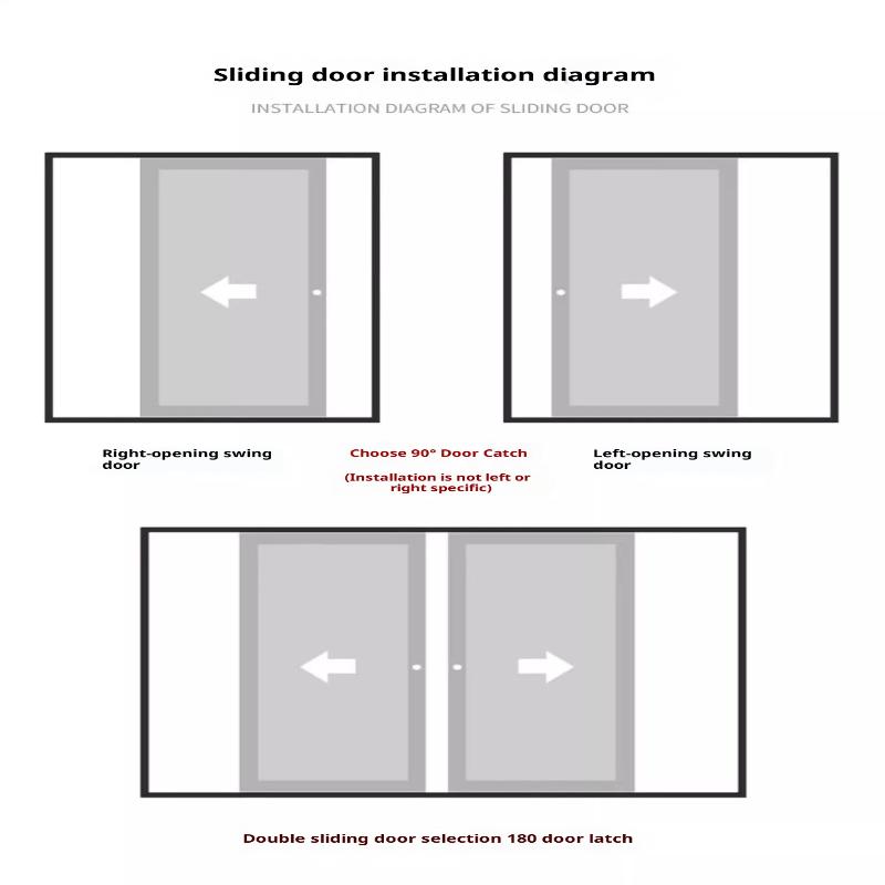 Latch Deadbolt Indoor Non-Punch Door Lock Bathroom Sliding Door Buckle Sliding Door Snap Old-Fashioned Surface-Mounted Room Door