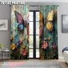 Curtains Window Treatment Print Beautiful Colorful Butterfly Fabric Without Rod Stuff Clearance Perfect Living Set Of 2 Made Polyester