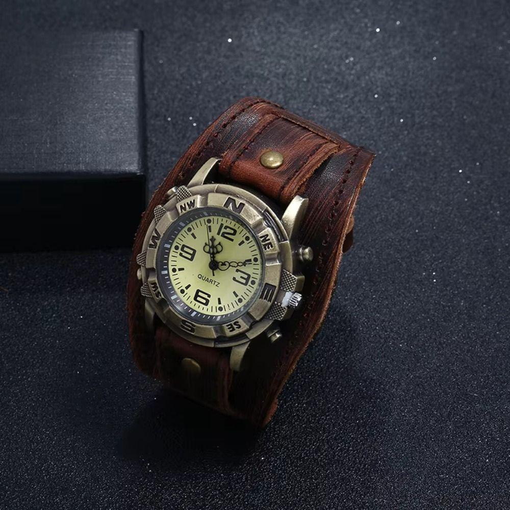 Cowhide Strap Cowhide Bracelet Watch Black Brown Watch Bracelet Leather Strap Watch Casual