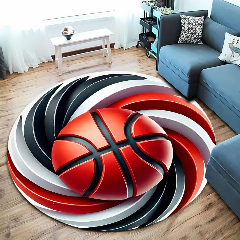 "Vibrant Basketball-Themed Rug for Sports Enthusiasts" Round Carpet for Home Sofa Bedroom, Gift