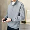 Men's 2024 Spring/Autumn Thickened Pullover Half-Zip Stand Collar Sweatshirt