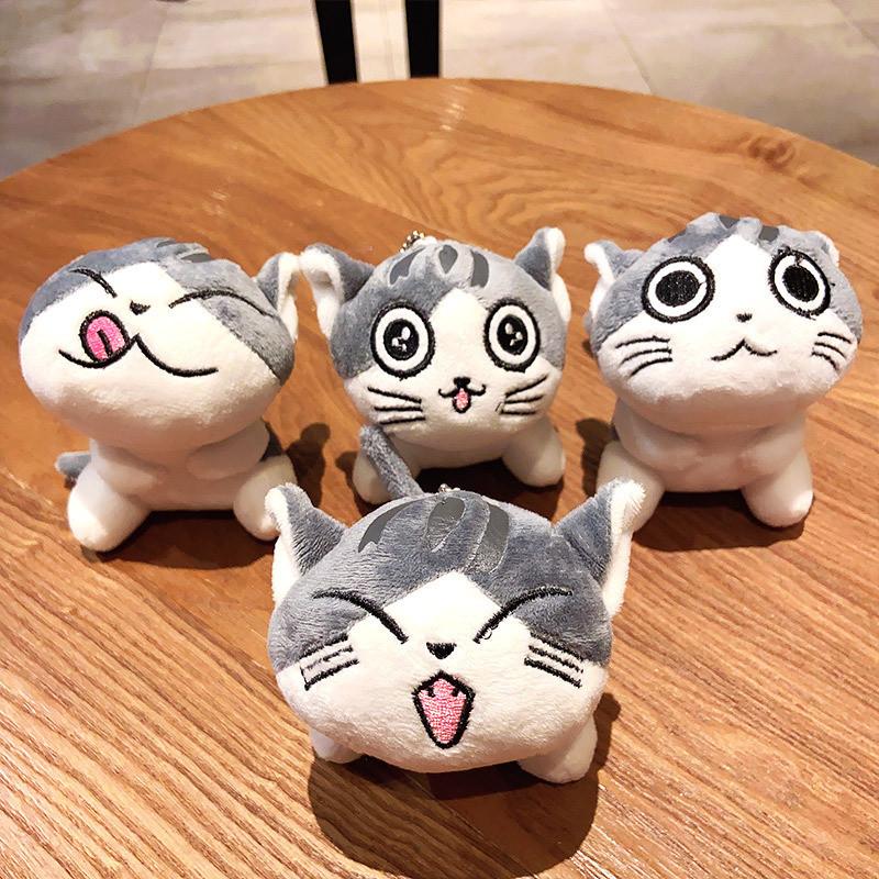 Crystal Soft 10cm Cat Plush Keychain Cute Kitten Stuffed Toy For Decoration