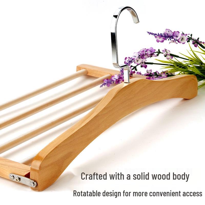 Solid Wood Multi-Layer Hanger for Pants, Towels, Scarves, and Ties