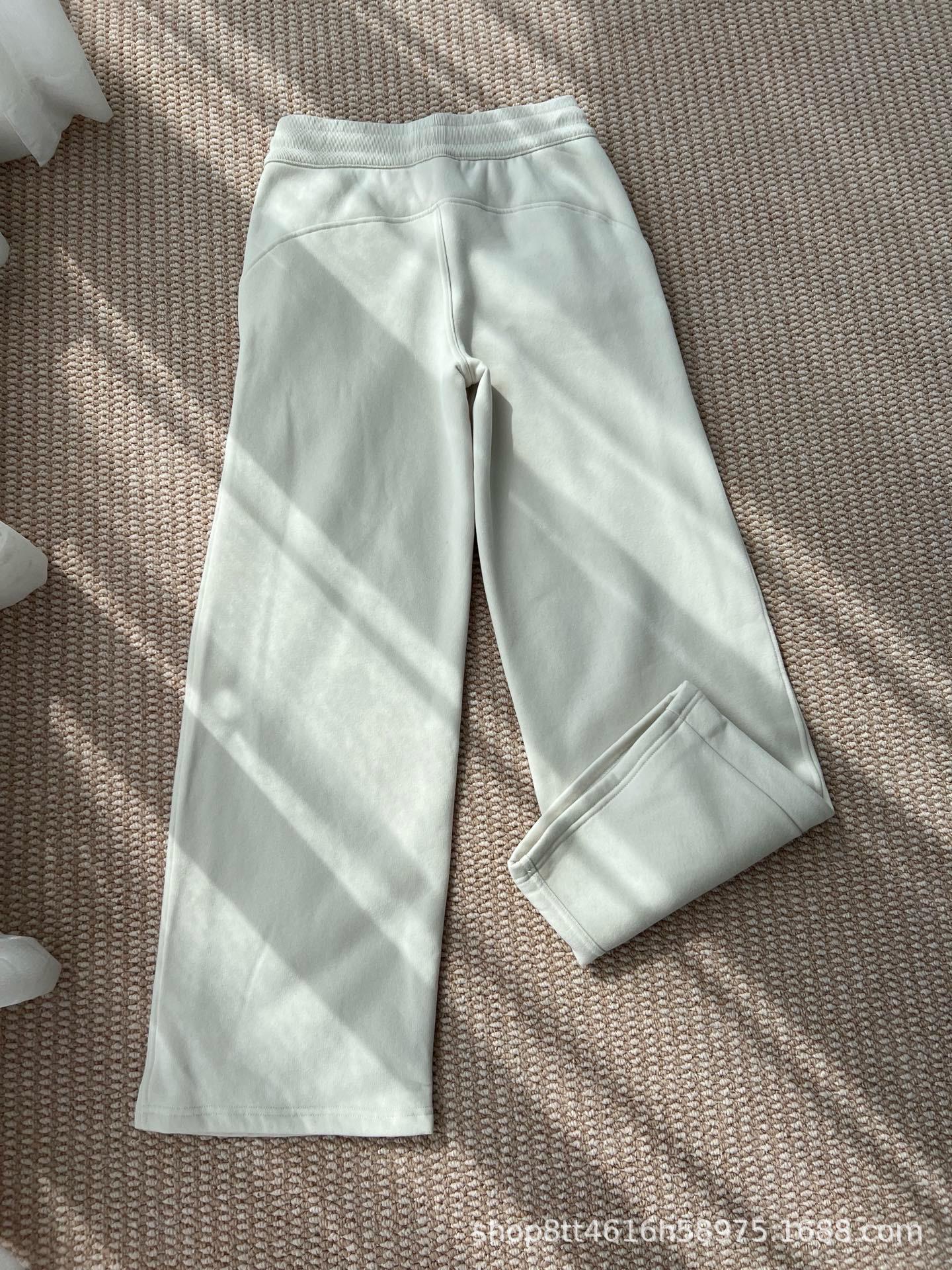 

LULUscuba Bone White Purple Label Wide-Leg Drawstring Fleece-Lined Pants for Women – 2025 Autumn/Winter Edition Medium білий/кістяний