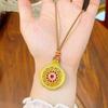 Rotating Rose Car Window Compass Pendant Necklace with Diamond-Inlaid Hollow Eight Treasures Design by Wei Xue.