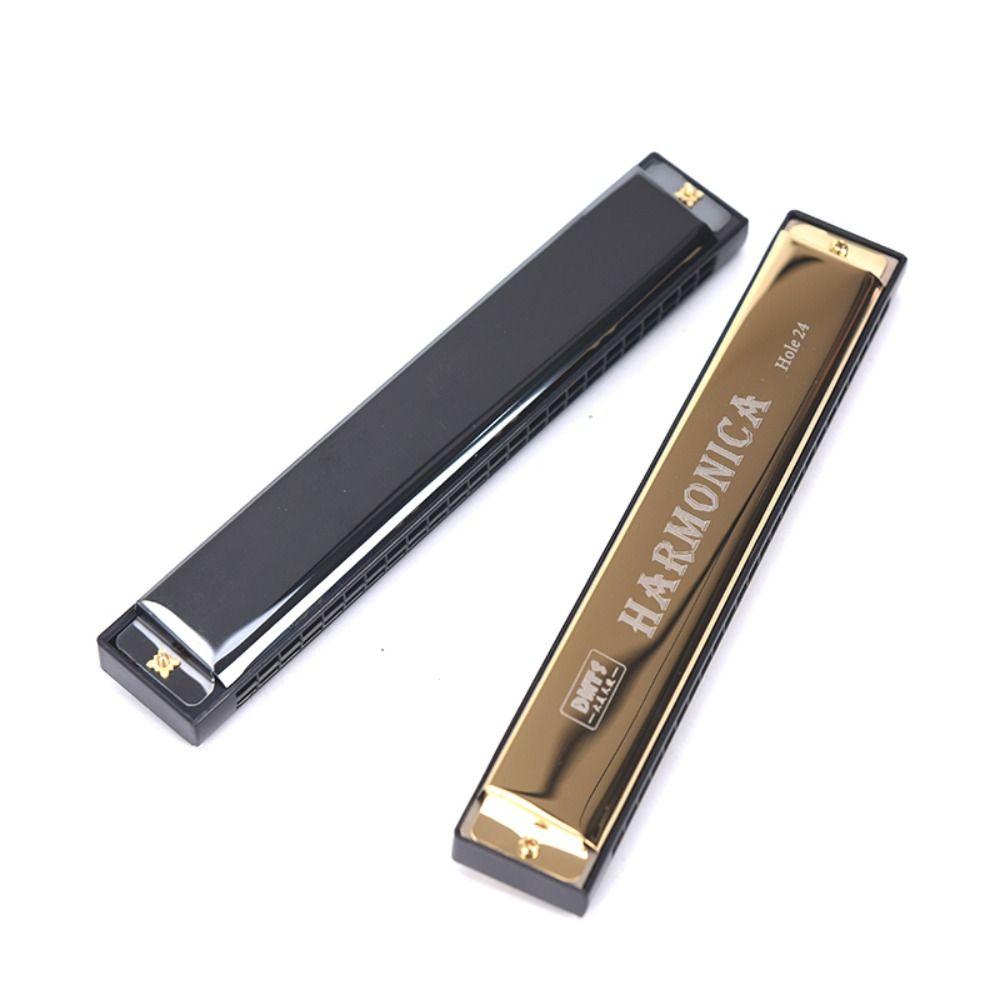 Professional C-key Harmonica Double Row Jazz Folk Harmonicas 24 Hole Harmonica Blues Rock