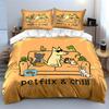 Funny Petflix & Chill Design Bedding Duvet Cover Set Duvet Cover Pillowcases  (1*Duvet Cover 2*Pillowcases, without duvet insert)