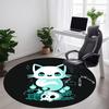 1pc Ghost Cat Office Round Area Rug, Indoor Mat Suitable For Office, Under Office Chairs Bedroom Living Room Home Decor, Room Deco