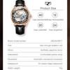 JINSHIDUN New Business and Leisure Men's Watch Fully Automatic Mechanical Watch Perspective Hollow Dial High-end Watch