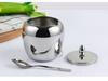 304 Stainless Steel Spice Jars with Spoons — Visible Salt & Sugar Containers for Kitchen & Hotel Use