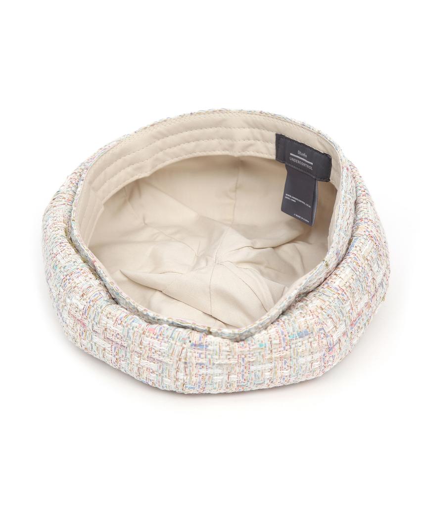 Eondeokeonteulolseutyudio Tweed Beret Bread Beret / Ethnic Tweed / Rainbow
