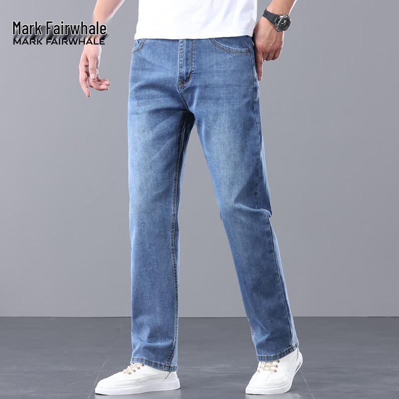 Mark Fairwhale Men s Tencel Blend Straight Fit Cool Denim Jeans 32