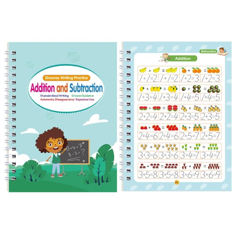 Magical Handwriting Practice Book Letter Number Art Drawing Mathematical Operations Workbook For Preschooler Children
