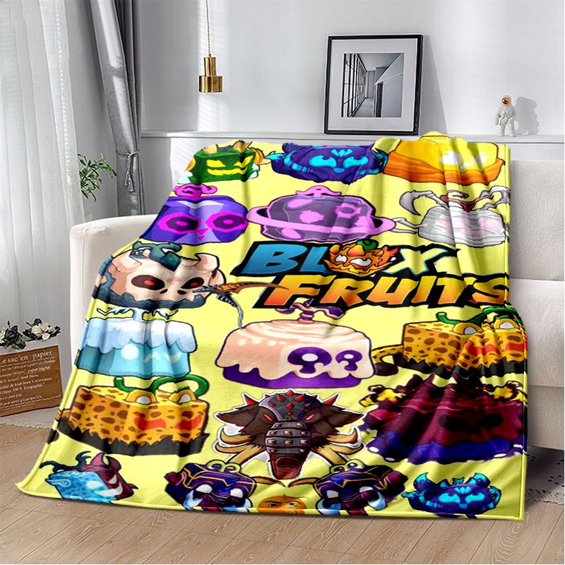 29 Style New B-Blox Fruit Cartoon Flannel Blanket,Soft Throw Blanket for Home Bedroom Bed Sofa Travel Cover Kid Gift