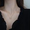 Opal flower necklace women's niche design sense simple collarbone chain jewelry