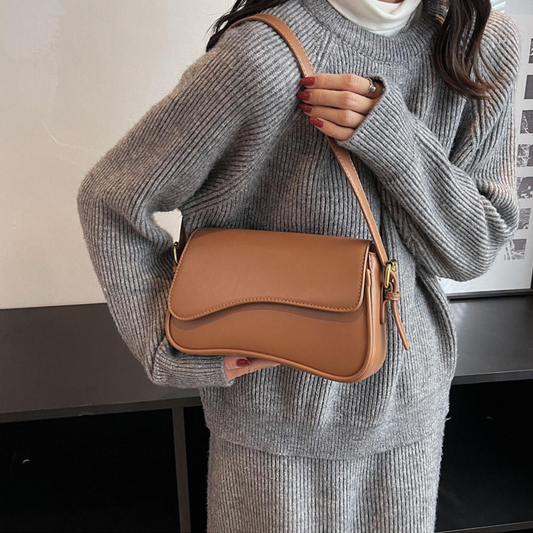 

New Headless Underarm Bag Fashi Solid Color Artistic Stick Bag Simple Maillard Series Women s Single Shoulder Crossbody (20cm<Max Length<30cm) светло-коричневого