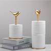 Golden Bird Vertical Tissue Holder Kitchen Storage Roll Holder Table Napkin Storage Rack Modern Home Decor Crafts Brass Material