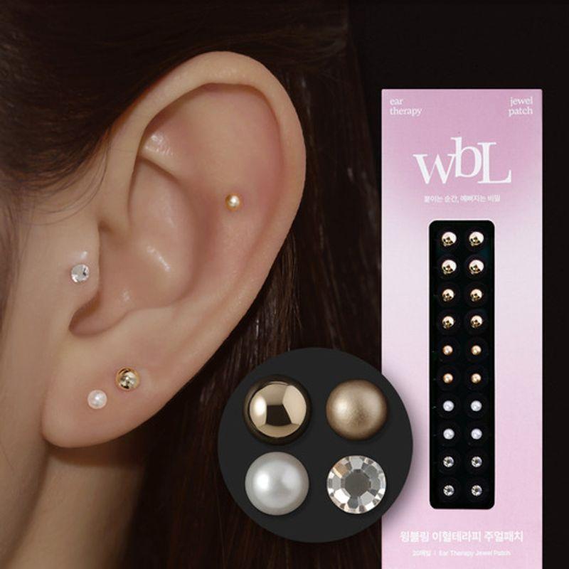 [2color] Simple Shine Acupuncture Therapy Ear Acupuncture Jewel Patch Silver