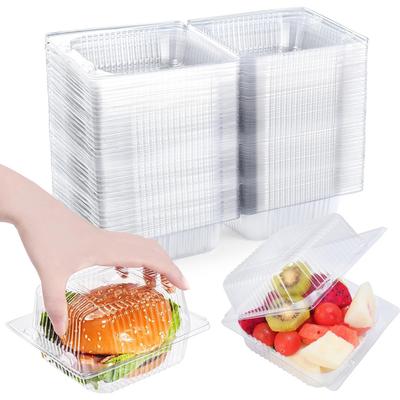 Klare Muschel-Lebensmittelbehälter, Kunststoff-Scharnier-Muschel-Take-Away-Behälter mit Deckeln, To-Go-Lebensmittelbehälter für Dessert