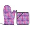 Dance Rhythmic Gymnastics Pattern Oven Mitts and Pot Holder Sets of 2 for Baking Kitchen Cooking Resistant Non-Slip Gloves