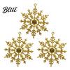 10cm Glitter Hanging Plastic Snowflake Three Dimensional Ornaments for Indoor Outdoor Christmas Tree Decorations 3Pcs Snowflakes Ornaments