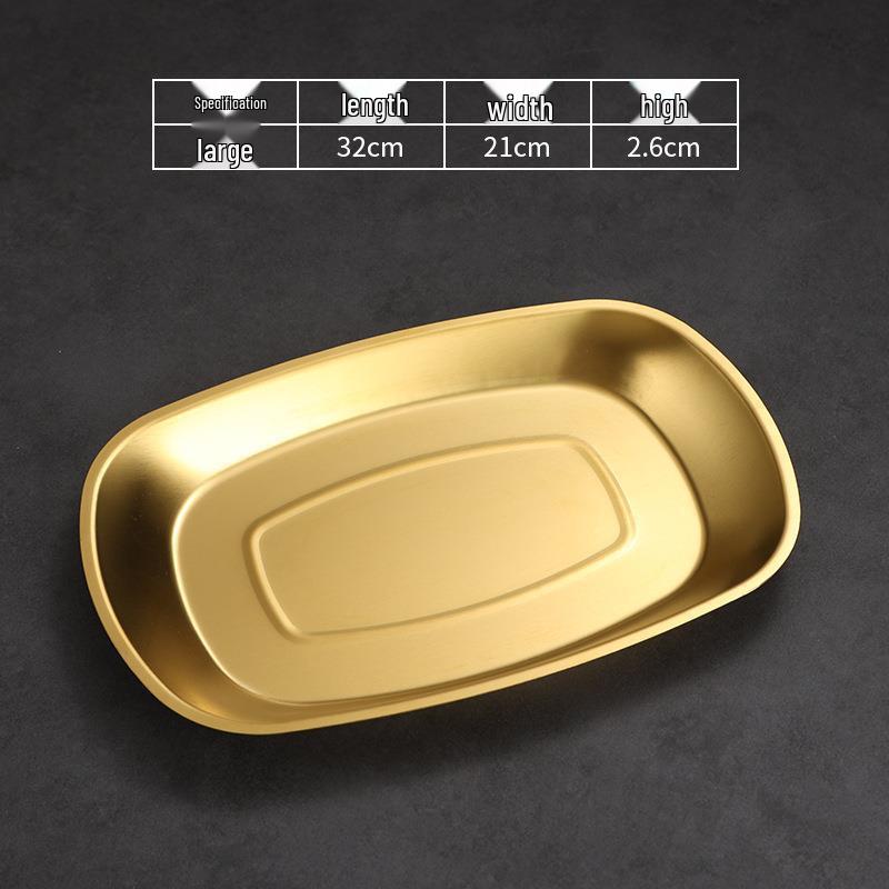 Koreanisches Grillpfannen- und Warmhalteplatten-Set aus Edelstahl: Barbecue-, Gemüse-, Nordic Gold- und Cheung Fun-Teller