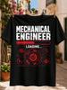 Mechanical Engineer Loading Textred Progress Bar Gears And Futuristic Interface Details Mechanical Unisex All Tshirt