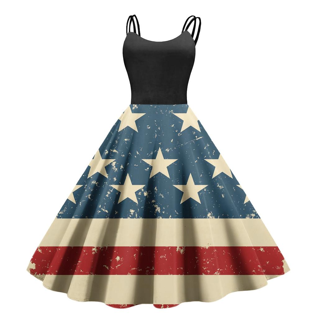 Women's Casual Fashion Print Sexy Off Shoulder Punk Retro Dress Retro Dress Dress