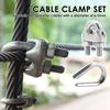 40/13PCS M3/M5/M6 Stainless Steel Cable Clamp U-Bolt Bow Shape Wire Rope Clamp with Cable Thimble for Wire Rope Clothesline