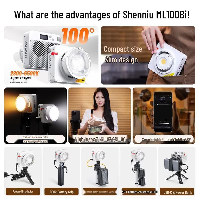 Godox ML100Bi Bi-Color LED Photography Light