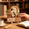 Decorative Girl Reading Ornament Book Read This Year Tracker 3D Layered Wooden Window Goal Tracker Count Stand with Replaceable Number Lover Desktop