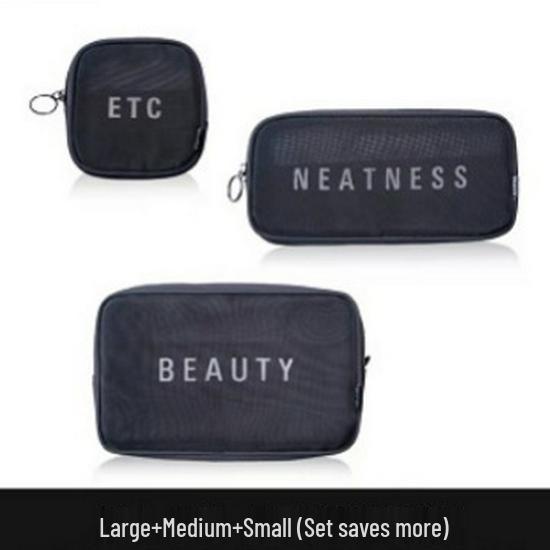 Travel Cosmetic Storage Bag: Cross-border Mesh Wash & Makeup Bag