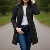 Fall Winter Womens Double Breasted Long Overcoat Dressy Windbreaker Outerwear