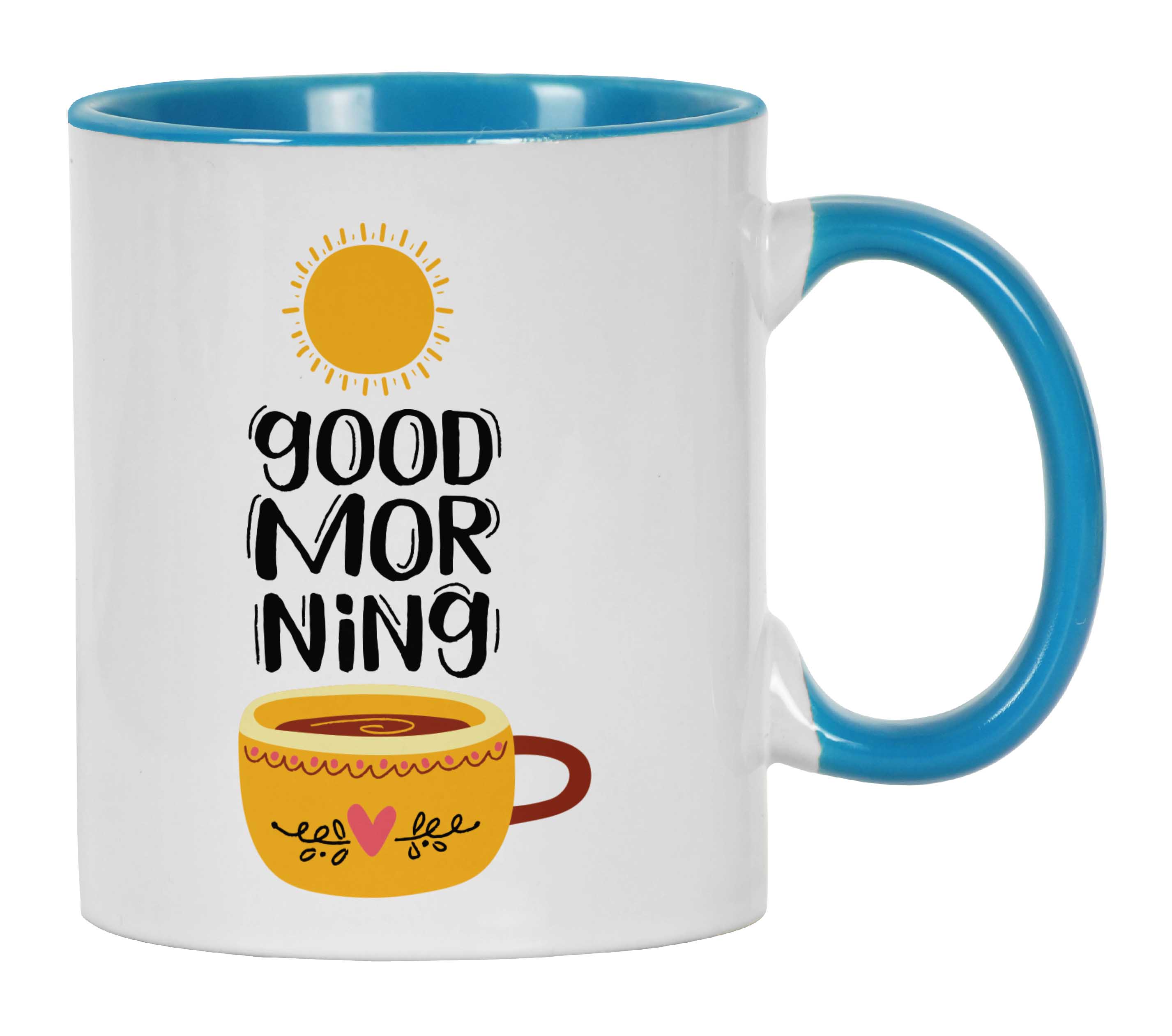 

Inkdotpot Доброго ранку 11 унцій керамічна кавова кружка Побажання на ранок Вітальна кружка Подарунок для 11oz небо синє кольору