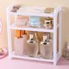 Assembled Three-Layer Storage Rack Adjustable Plastic Desk Shelves Storing   Stationery