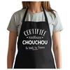 Kitchen Apron - Scrunchie - Black - Breton Print - Durable Cotton
