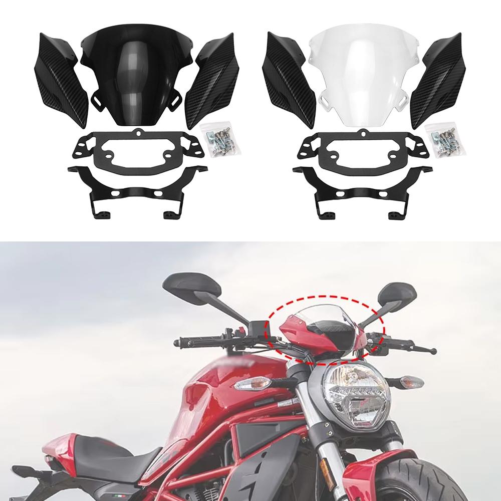 Per Ducati Monster 821 Monster821 2014-2023 Carenatura Anteriore Faro Cupolino Deflettori Striscia Accessori Parabrezza Parti