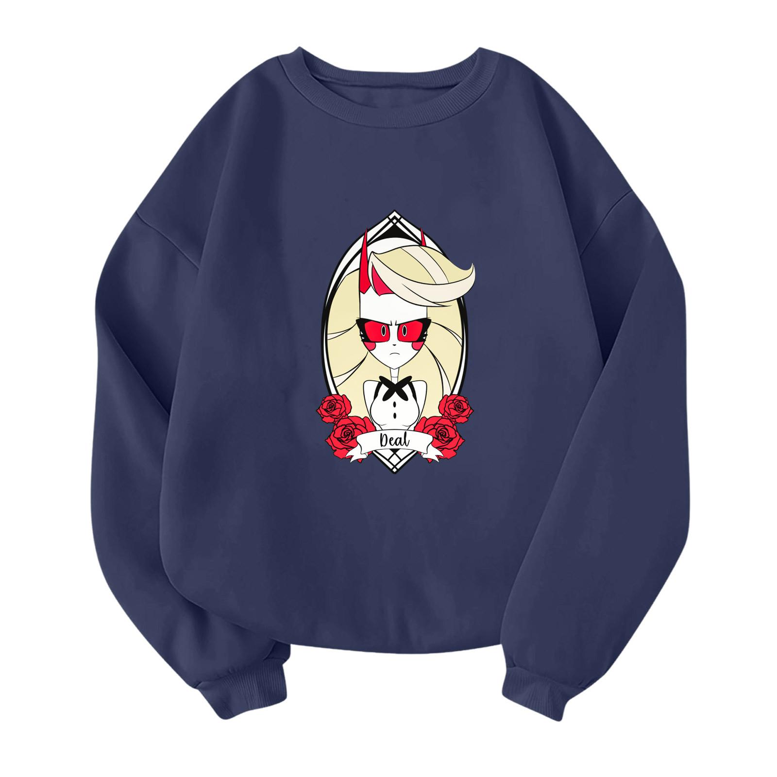 

Детский модный легкий пуловер с длинным рукавом и круглым вырезом с карманами, пуловер с принтом 120 тёмно-синий