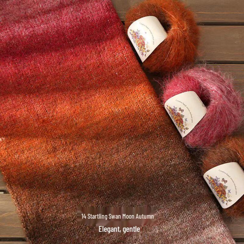 Filato in Lana Alpaca Mohair Seta Tinta Unita per Lavorare a Maglia a Mano Maglioni, Sciarpe e Sciarpe