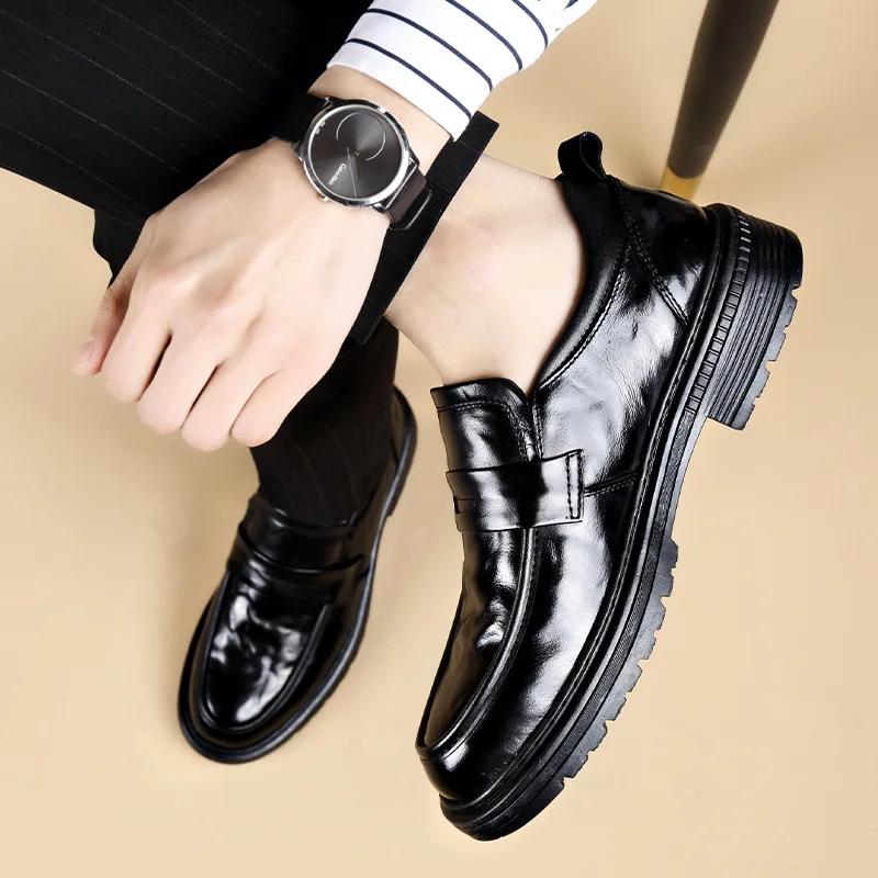 Fashion British Business Male New Loafers Spring Autumn Non-slip Breathable Men Shoes New Designer Fashion Casual Cow Leather Shoes Man