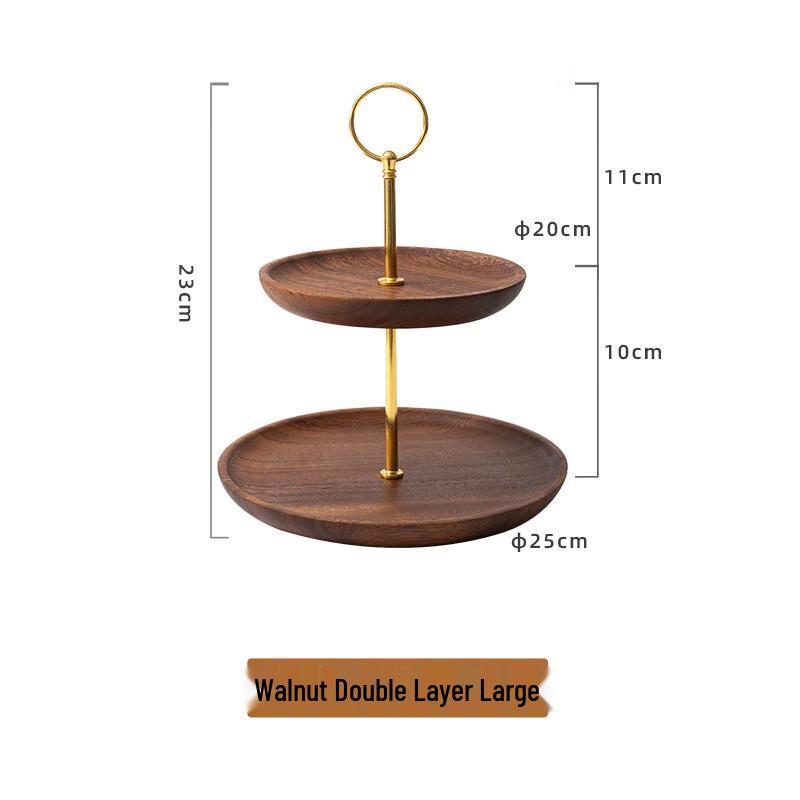 European Black Walnut Wood Multi-layer Serving Tray Large