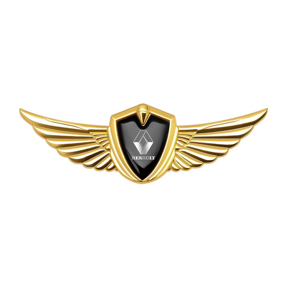 IXLW6 3D Metal Wing Emblem Car Styling Tail Body Sticker For Renault Clio Megane Scenic Twingo Symbol Fluence Espace Logan Talisman Rs