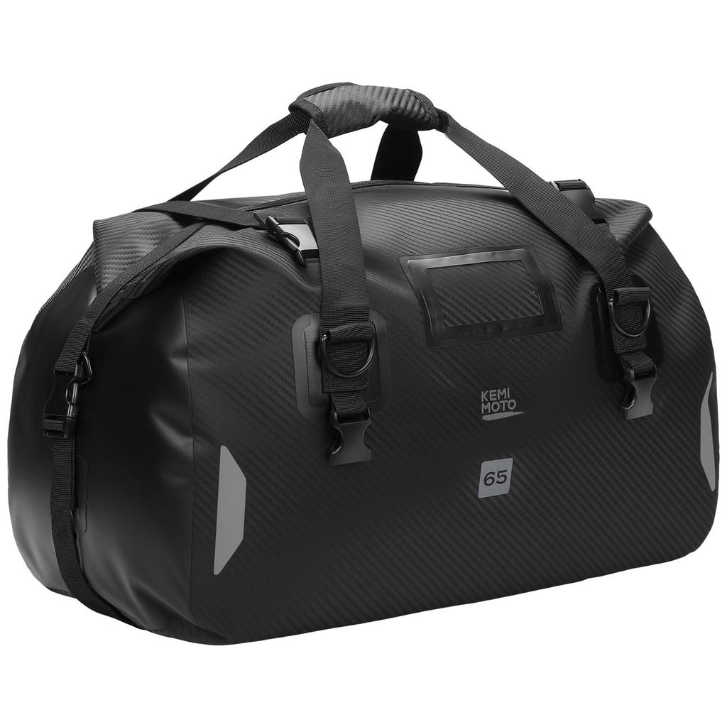 KEMIMOTO Motorcycle Seat Bag, 100% Waterproof, 14.9 Gal (65 L) Large Capacity, Touring Bag,