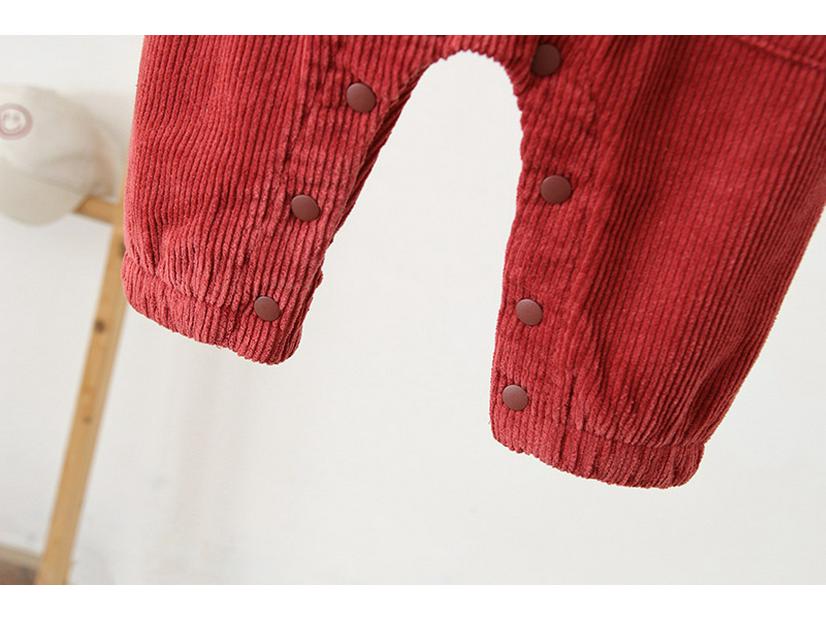 Baby-Latzhose aus Cord-Samt im koreanischen Stil - Winterkollektion 2025 für 0-3 Jahre, mit verdeckten Druckknöpfen
