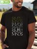 UnisexS Minimalistisches Grafik-T-Shirt Marineblau Rundhals-T-Shirt mit kräftigem Easy MINDS Text Leichtes 180 g/m² Shirt für den täglichen lässigen Gebrauch