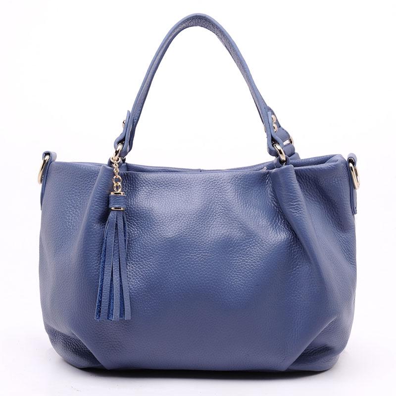 

2025 Korean Fashion Genuine Leather Women s Crossbody Shoulder Bucket Bag синій