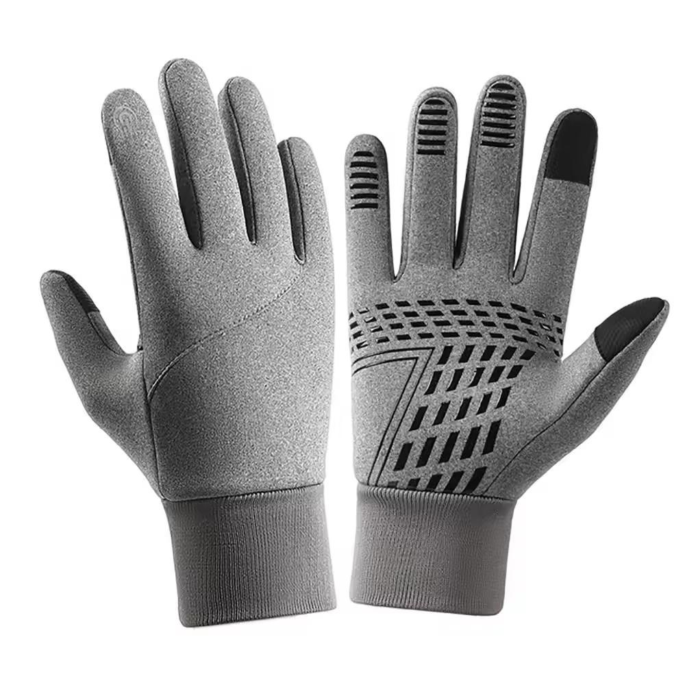 Winter Outdoor Warm Waterproof Gloves Unisex Inner Silicone Anti Slip Outdoor Cycling Touch Screen Compatible Full Finger Gloves